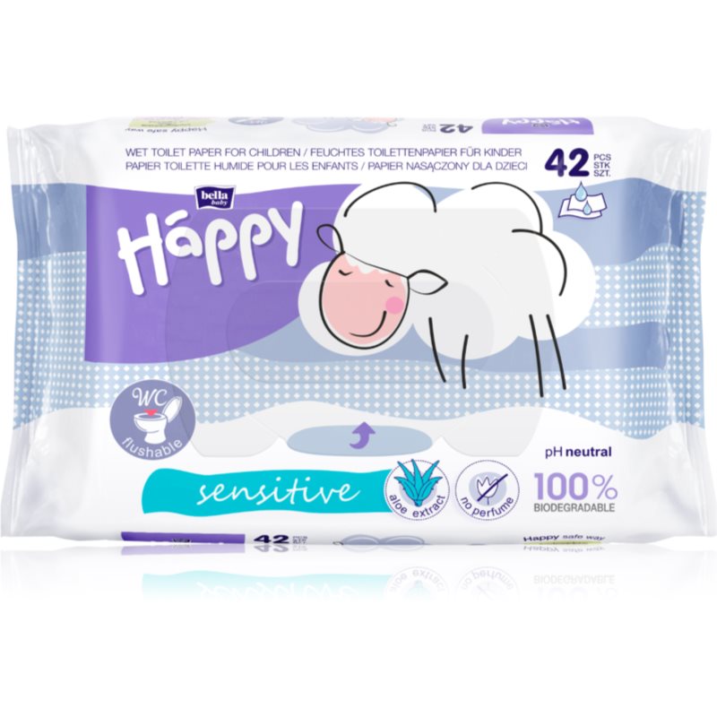 BELLA Baby Happy Sensitive vlhčený toaletný papier pre deti 42 ks