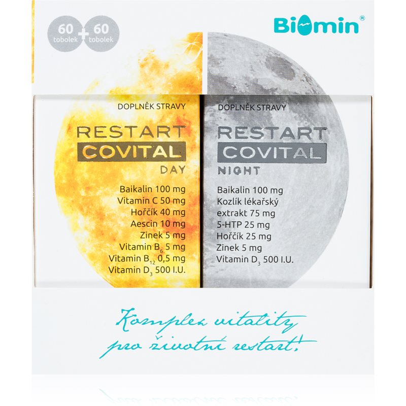 Biomin Restart Covital Day  Night tobolky na podporu imunitného systému 120 tbl