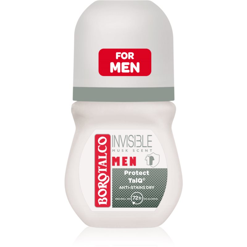 Borotalco MEN Invisible guličkový dezodorant roll-on 72h vône Musk 50 ml