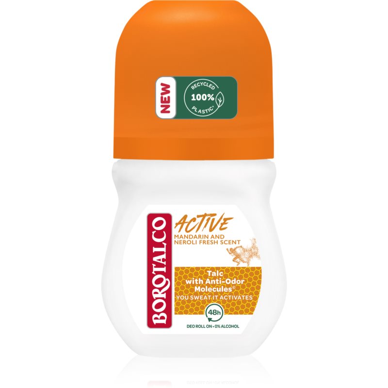 Borotalco Active Mandarin  Neroli osviežujúci guličkavý dezodorant roll-on 50 ml