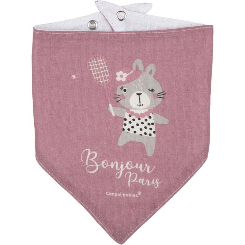 canpol babies First Muslin Bib Bonjour Paris podbradníček Pink 2 ks