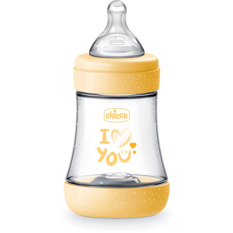 Chicco Perfect 5 dojčenská fľaša 0 m Slow Flow Yellow 150 ml