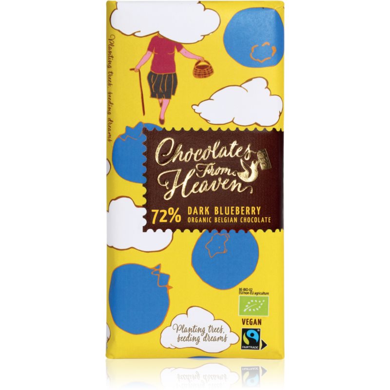 Chocolates from Heaven Horká čokoláda s čučoriedkami horká čokoláda v BIO kvalite 100 g