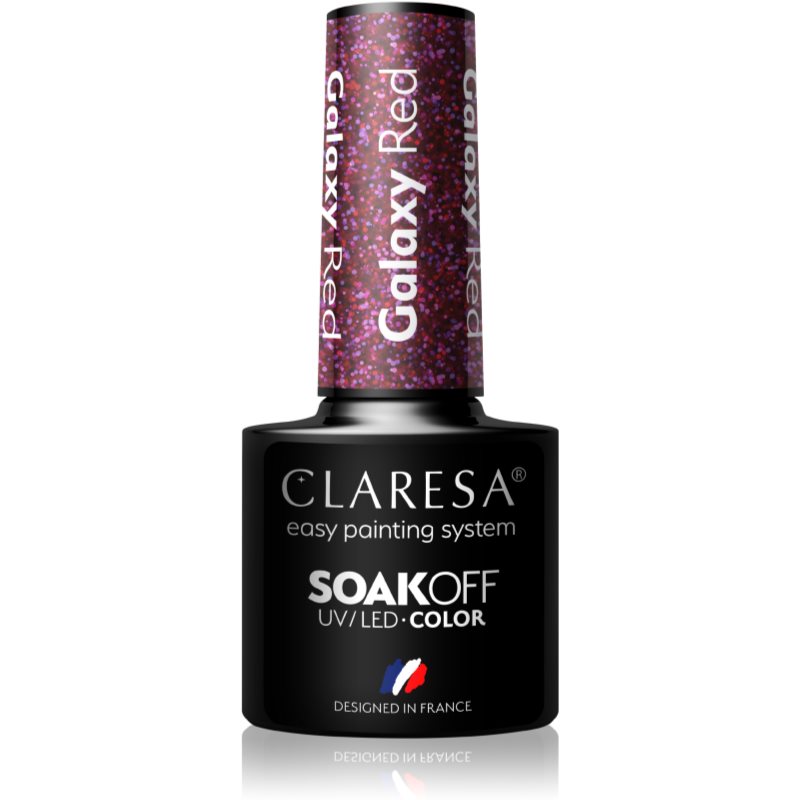 Claresa SoakOff UVLED Color Galaxy gélový lak na nechty odtieň Red 5 g
