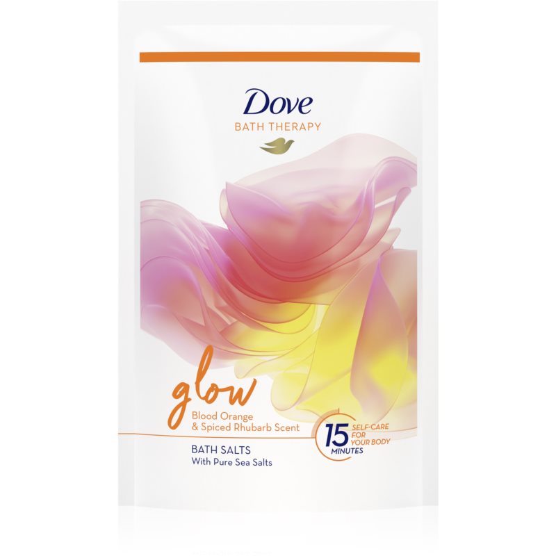 Dove Bath Therapy Glow soľ do kúpeľa Blood Orange  Spiced Rhubarb 400 g