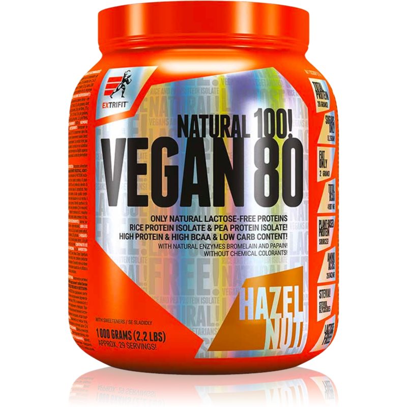Extrifit Vegan 80 vegánsky proteín príchuť Hazelnut 1000 g