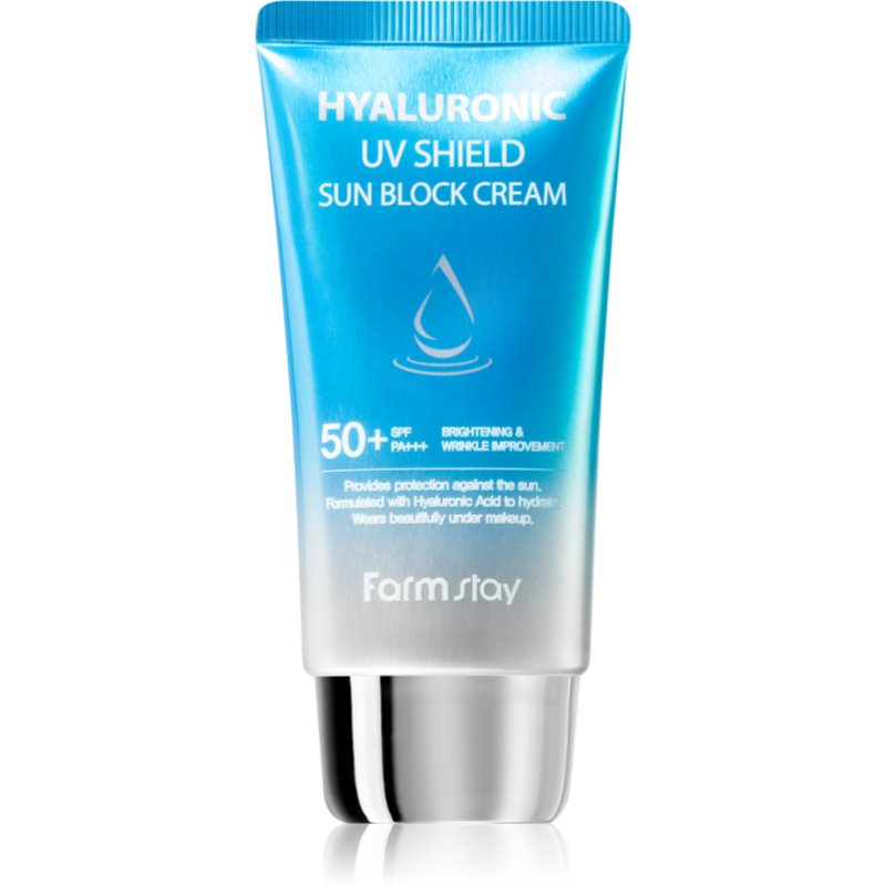 Farmstay Hyaluronic UV Shield Sun Block Cream ochranný pleťový krém s kyselinou hyalurónovou SPF 50 70 g