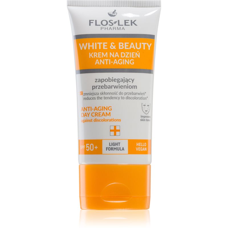 FlosLek Pharma White  Beauty denný krém proti pigmentovým škvrnám SPF 50 30 ml