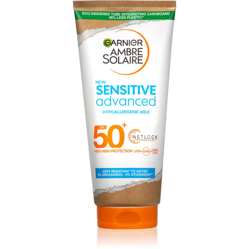 Garnier Ambre Solaire Sensitive Advanced opaľovacie mlieko pre citlivú pokožku SPF 50 175 ml