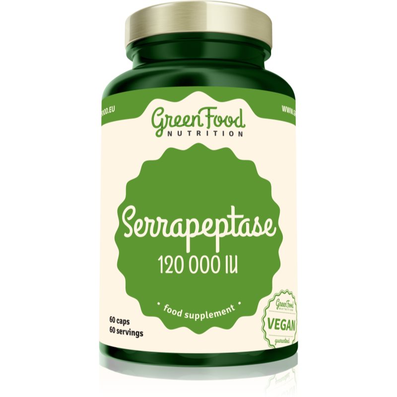 GreenFood Nutrition Serrapeptase 120 000 IU podpora správneho fungovania organizmu 60 cps