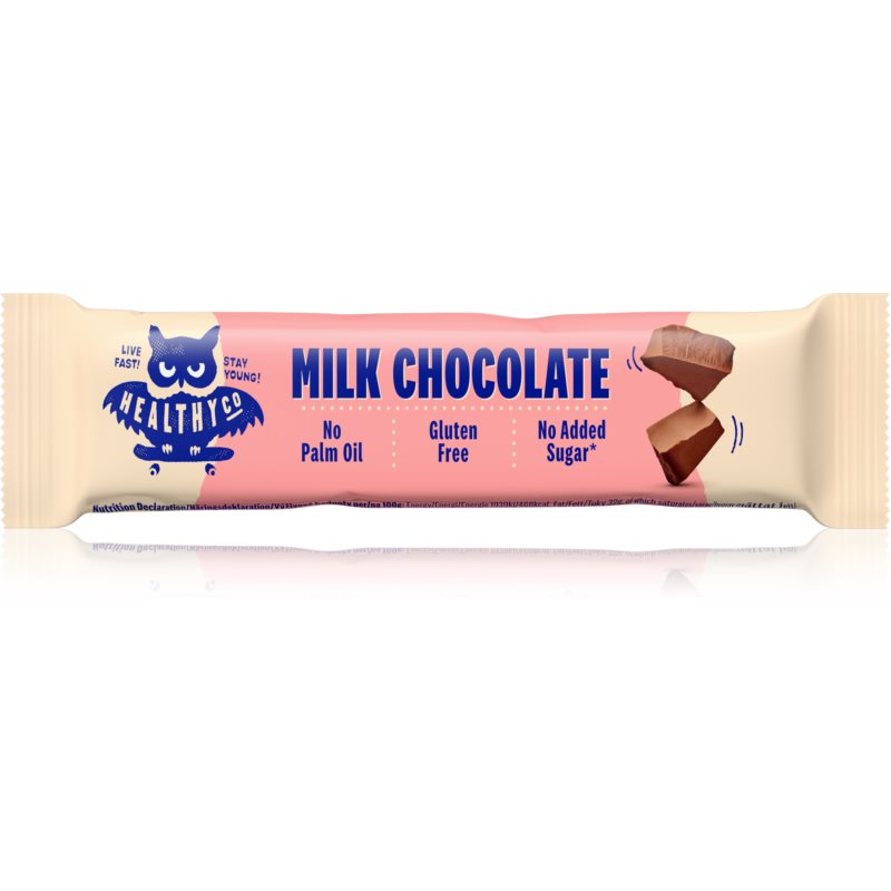 HealthyCo Mliečna čokoláda mliečna čokoláda bez pridaného cukru 30 g