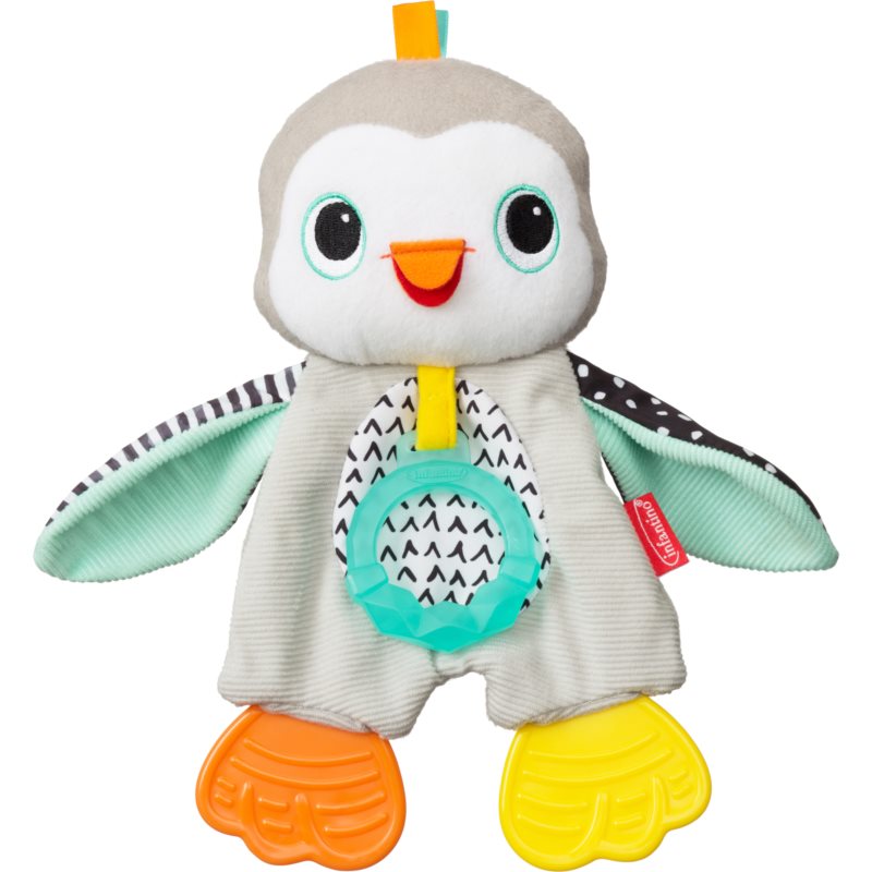 Infantino Cuddly Teether Penguin plyšová hračka s hryzadielkom 1 ks