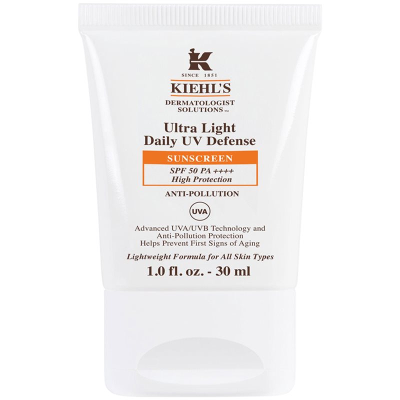 Kiehls Ultra Light Daily UV Defense ultraľahký ochranný fluid pre všetky typy pleti vrátane citlivej SPF 50 30 ml