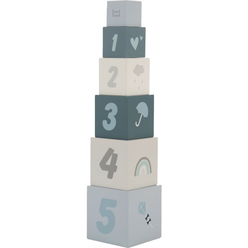 Label Label Stacking Blocks Numbers kocky z dreva Blue 1 ks