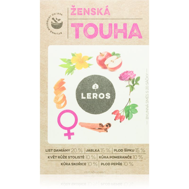 Leros Ženská túžba bylinný čaj na podporu zvýšenia sexuálnej túžby 20x2 g