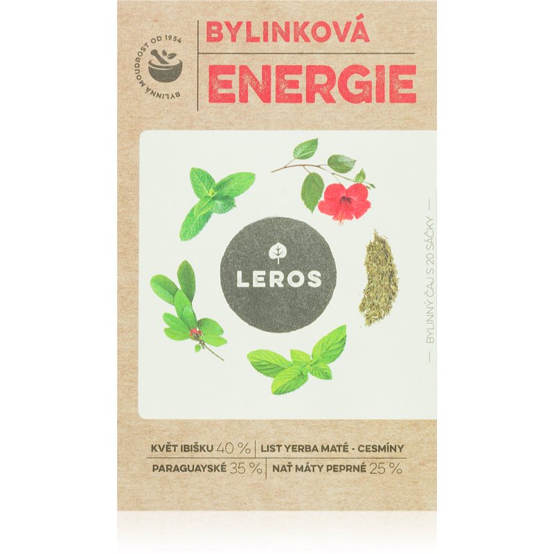 Leros Bylinková energia bylinný čaj na udržanie energie a kognitívnej výkonnosti 20x2 g