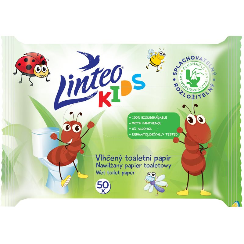Linteo Kids Wet Toilet Paper vlhčený toaletný papier pre deti 50 ks