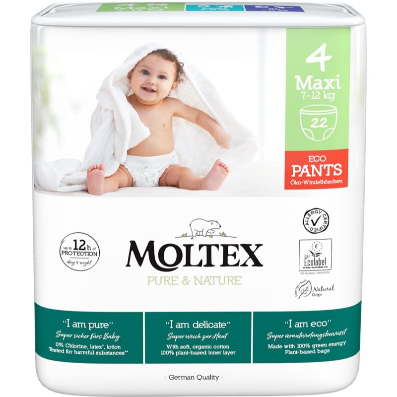 Moltex Pure  Nature Maxi Size 4 jednorazové plienkové nohavičky 7-12 kg 22 ks