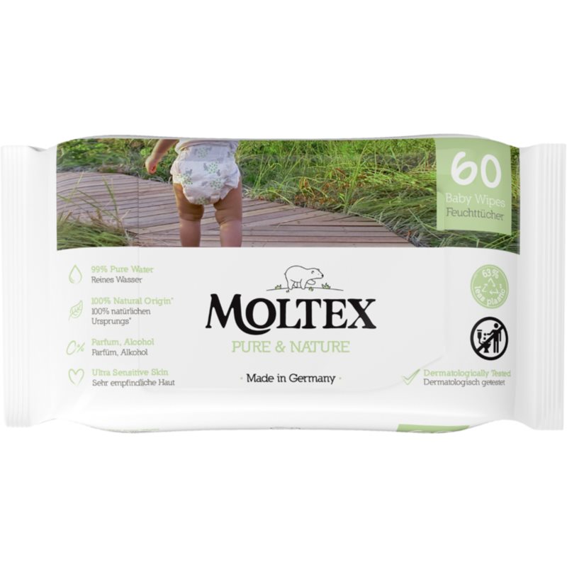 Moltex Pure  Nature Baby Wipes vlhčené obrúsky pre deti 60 ks