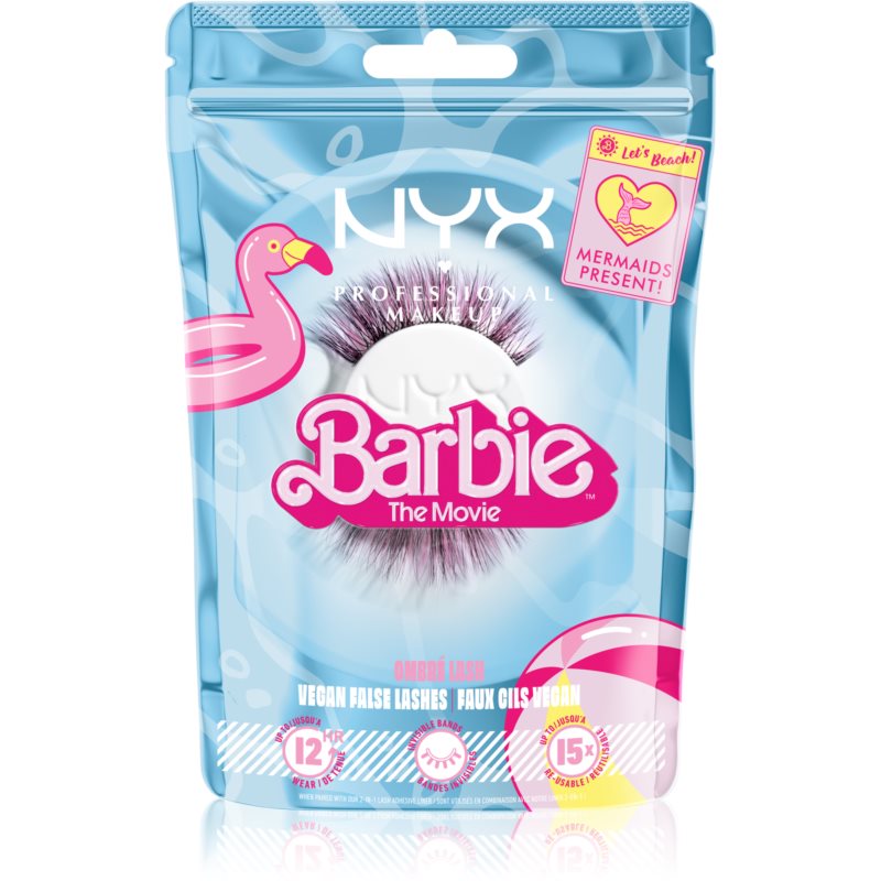 NYX Professional Makeup Barbie Jumbo Lash čierne mihalnice s ružovými vláknami 1 ks