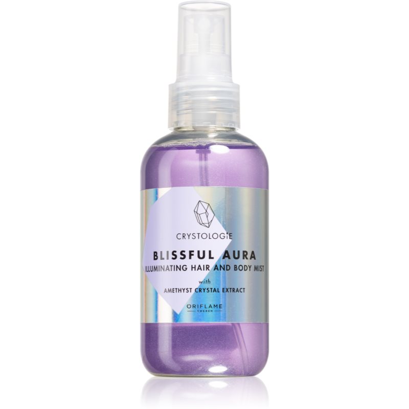 Oriflame Crystologie Blissful Aura parfumovaný sprej na telo a vlasy s trblietkami 150 ml
