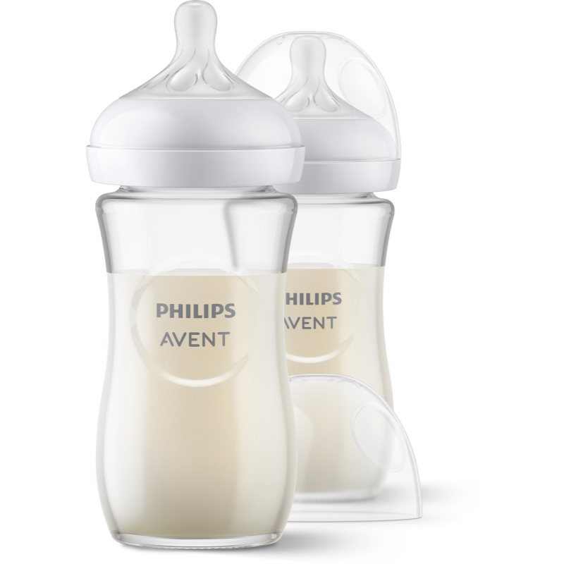 Philips Avent Natural Response Pure Glass dojčenská fľaša 1 m 2x240 ml
