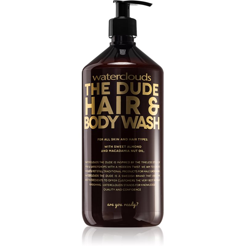 Waterclouds The Dude Hair  Body Wash sprchový gél a šampón 2 v 1 1000 ml