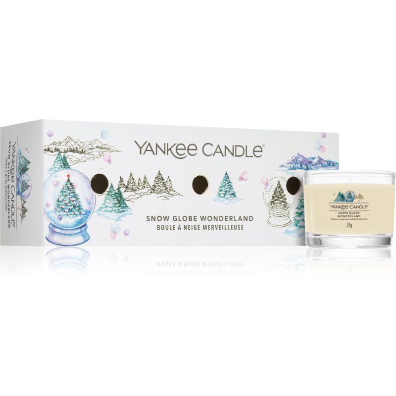 Yankee Candle Snow Globe Wonderland 3 Mini Votives Candles vianočná darčeková sada I.
