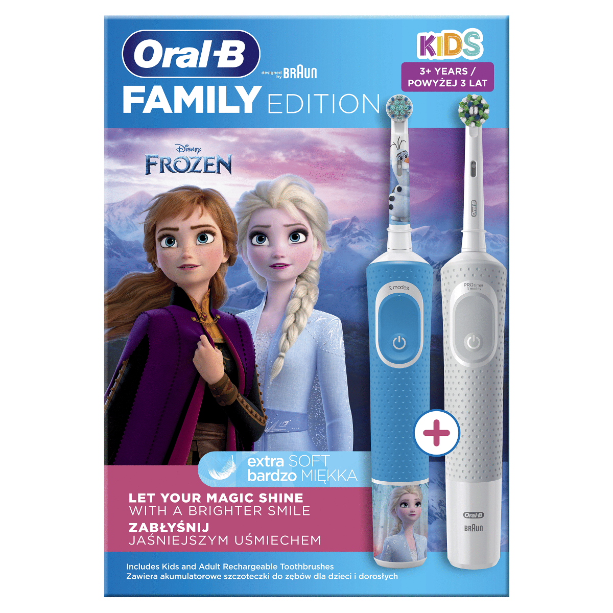 Oral B Family Edition Balenie 2 Elektrických Zubných Kefiek White  Frozen