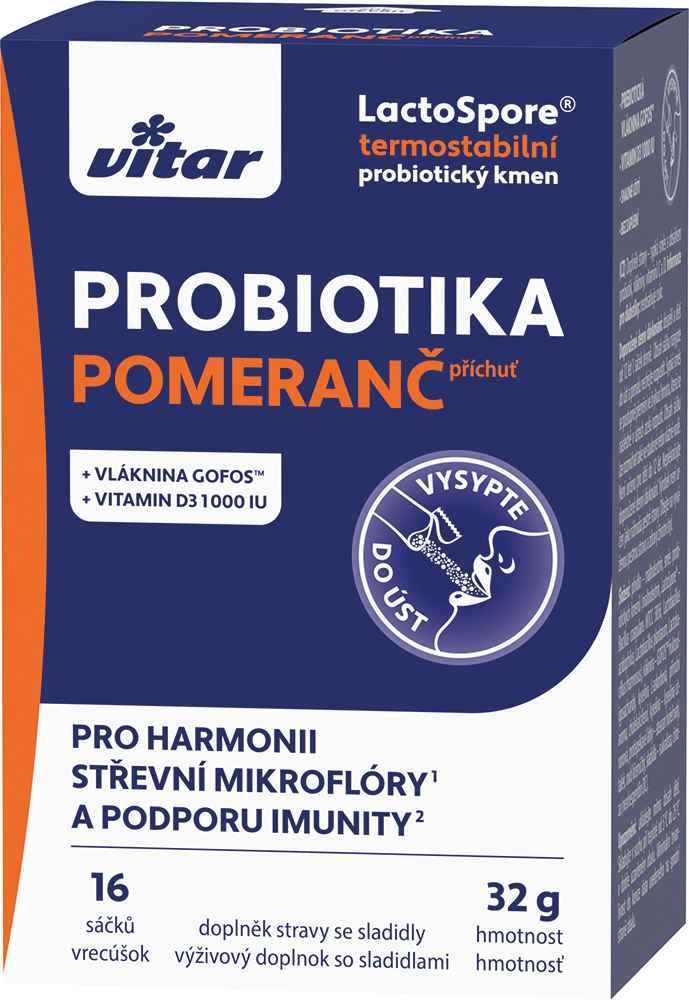 VITAR Probiotiká  Vláknina  Vitamín C,D