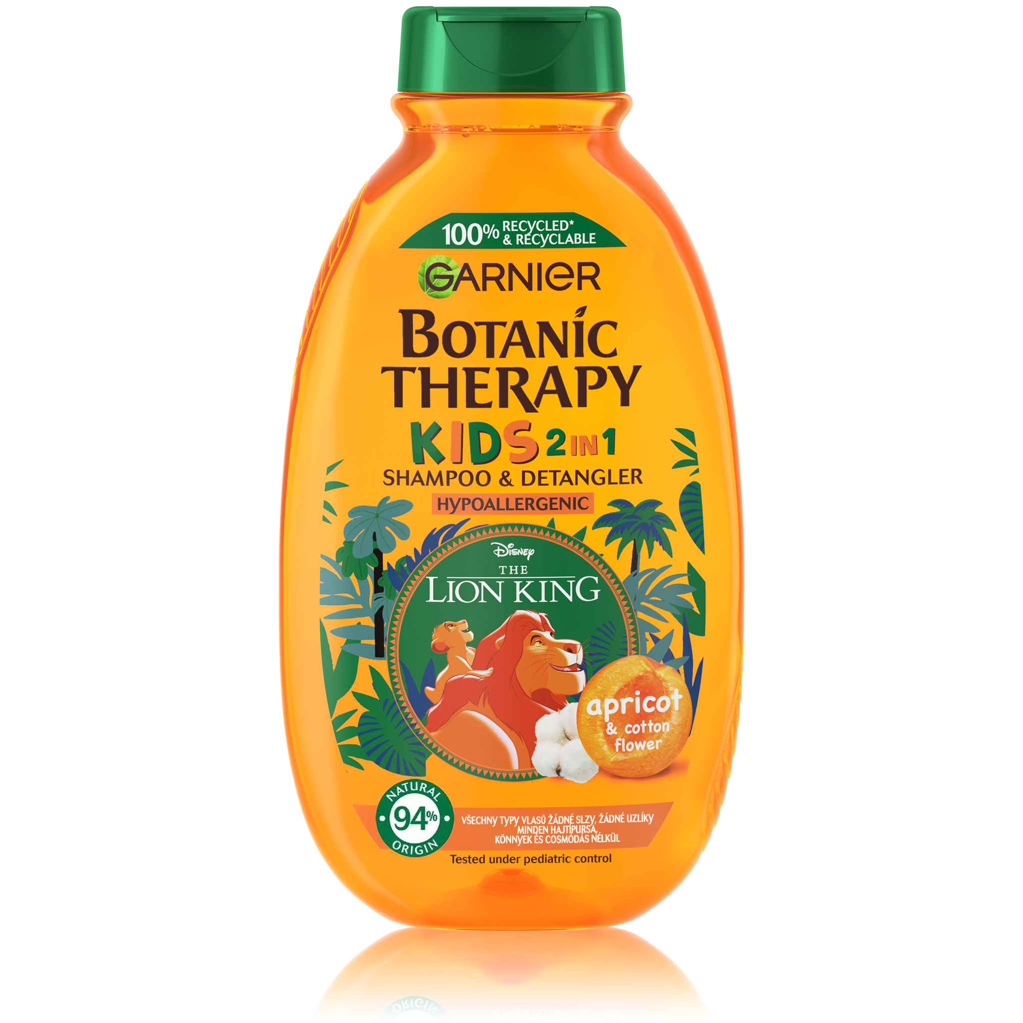 Garnier Botanic Therapy Disney Kids Leví kráľ marhuľa 2v1 šampónkondicionér 400 ml