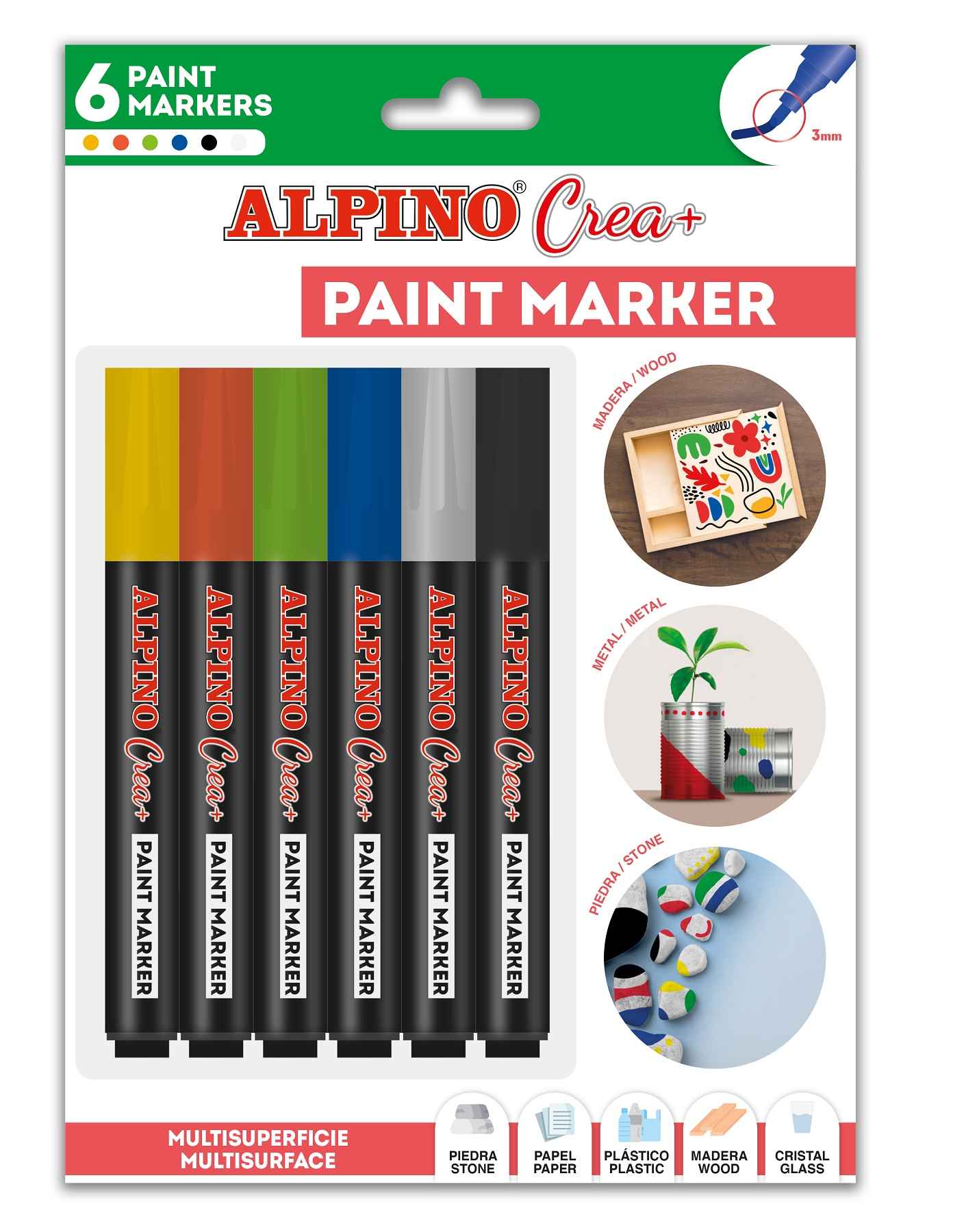 ALPINO Paint Marker balenie 6 základných farieb