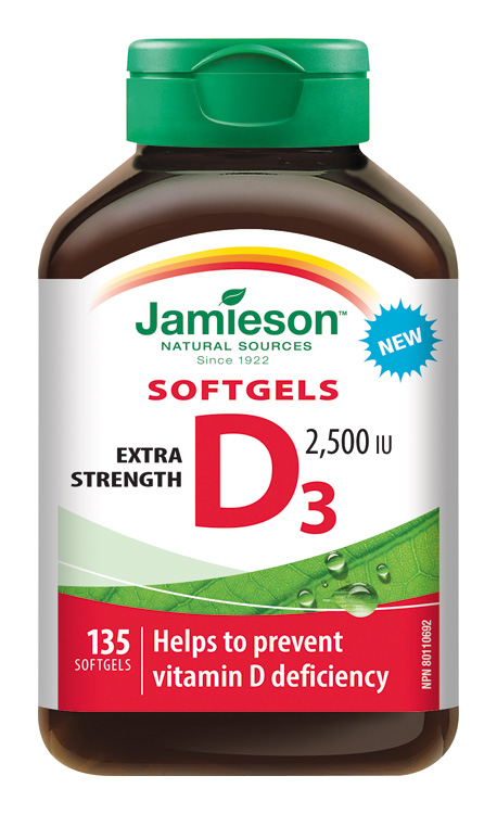 Jamieson Vitamín D3 2500 IU 135 cps
