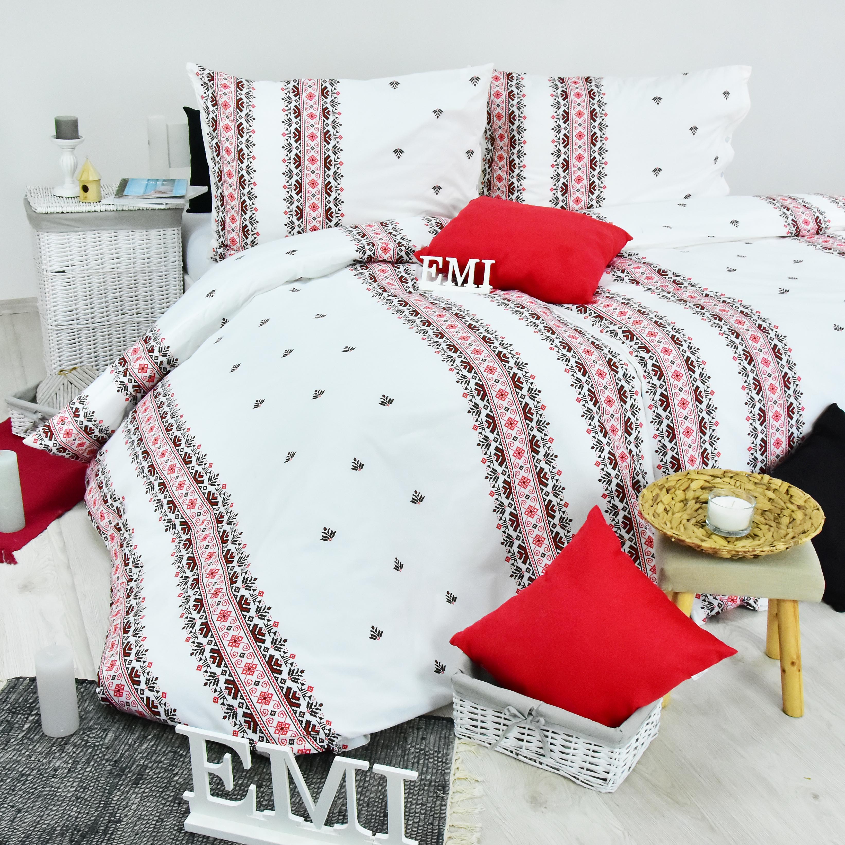EMI posteľné obliečky bavlnené Dorota červené
