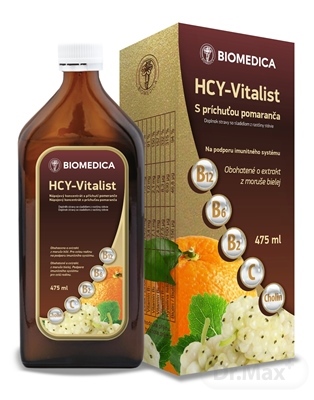 Biomedica HCY-Vitalist Sirup s príchuťou pomaranča