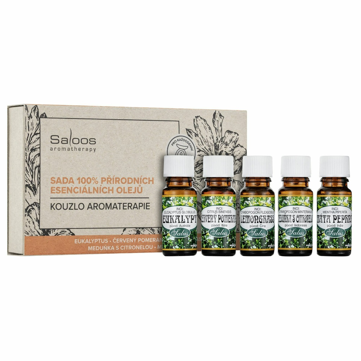 SALOOS Kúzlo aromaterapie-sada 100 percent prírodných éterických olejov