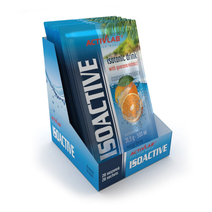 ACTIVLAB Isoactive iontový nápoj s guaranou príchuť pomaranč 20 vrecúšok