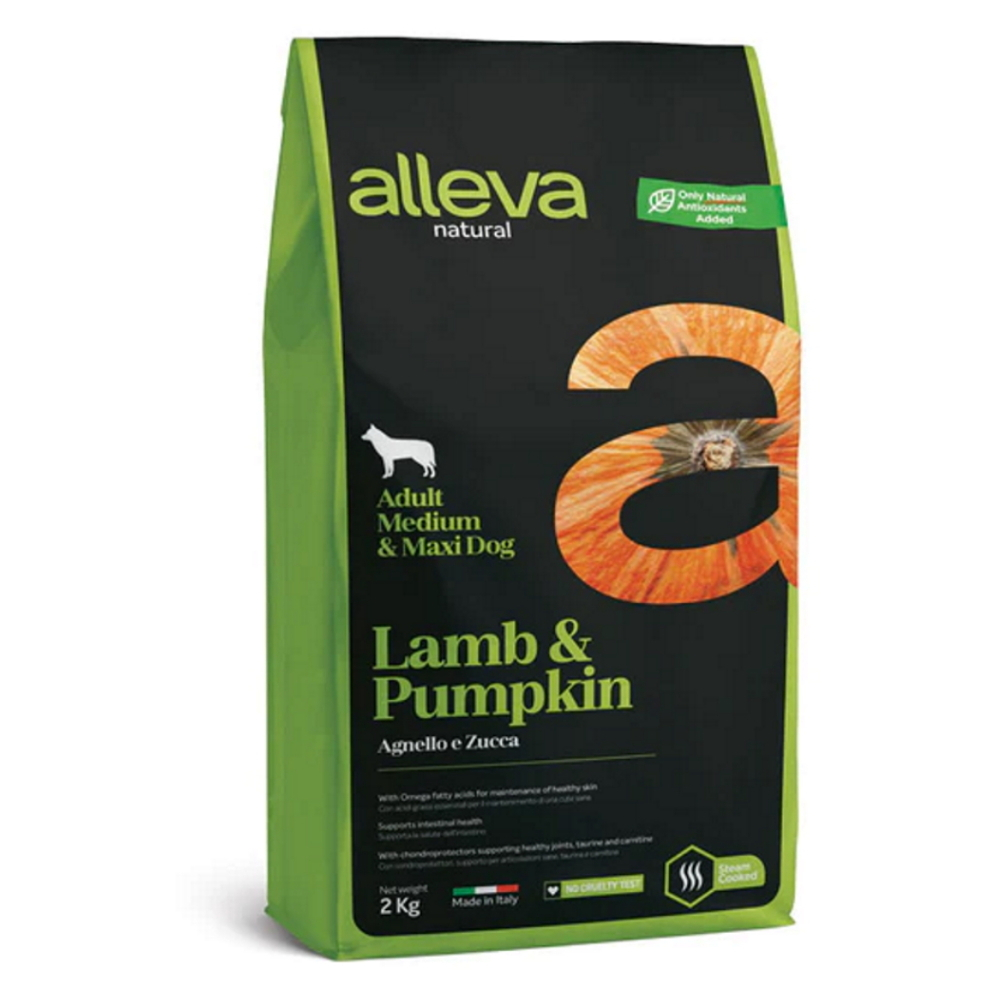 ALLEVA Natural Adult MediumMaxi LambPumpkin granule pre psov 2 kg