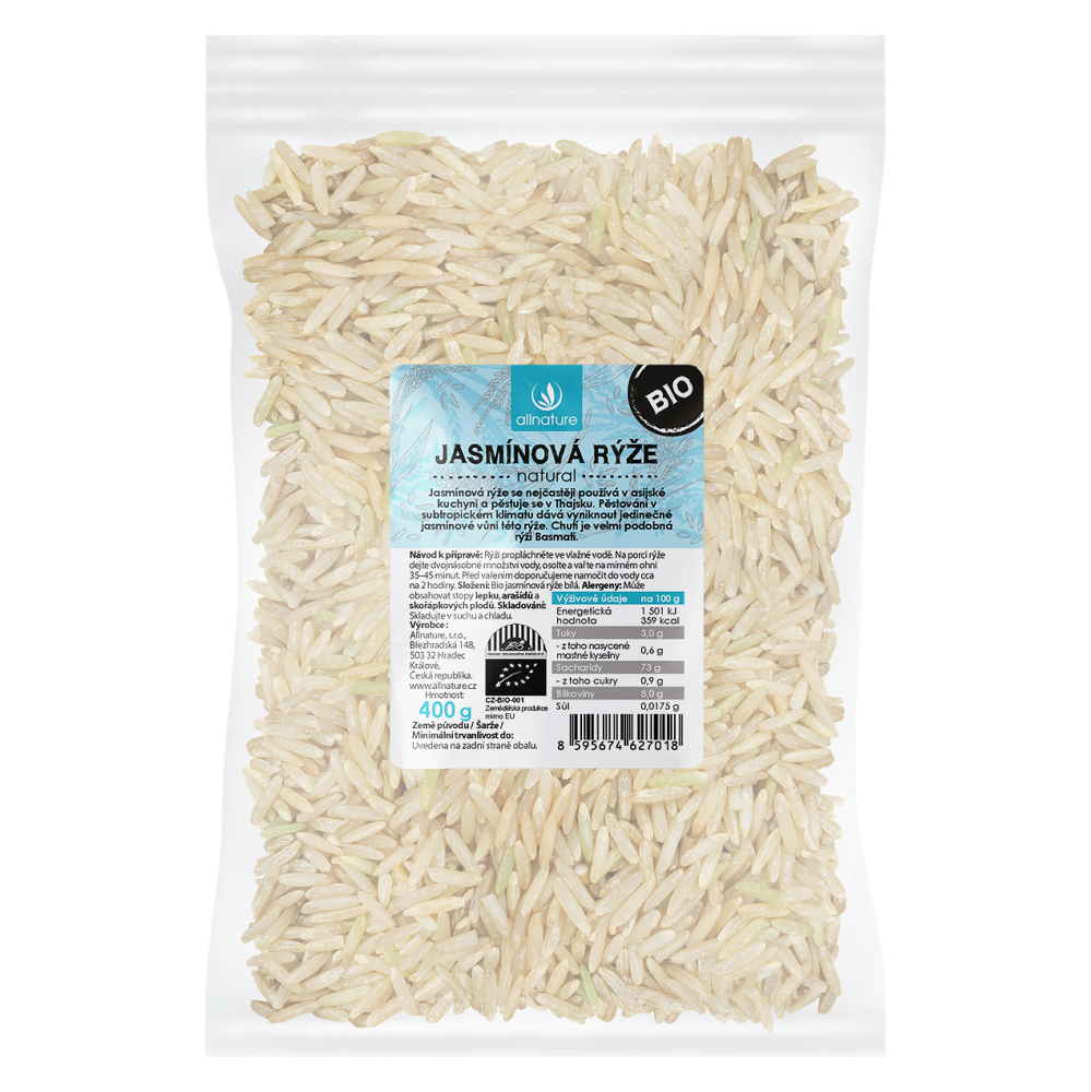 ALLNATURE Jazmínová ryža natural BIO 400 g
