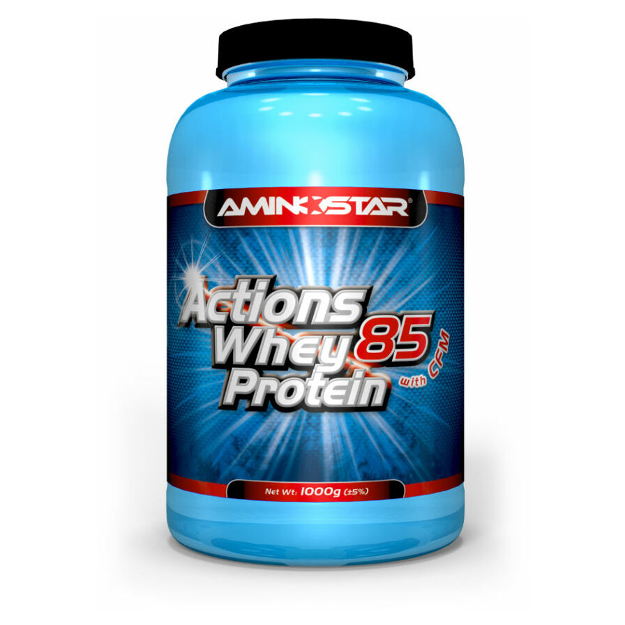 AMINOSTAR Actions whey protein 85 percent príchuť jahoda 1000 g