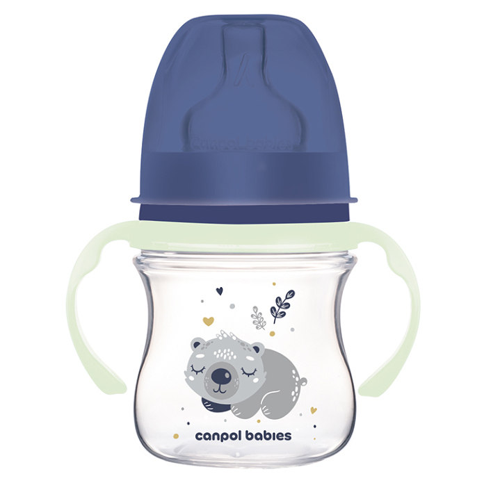 CANPOL BABIES Antikoliková fľaša EasyStart sleepy koala modrá 120 ml