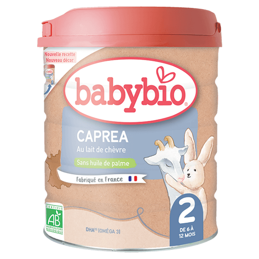 BABYBIO Caprea 2 pokračovacie plnotučné kozie dojčenské mlieko od 6 - 12 mesiaca 800 g BIO