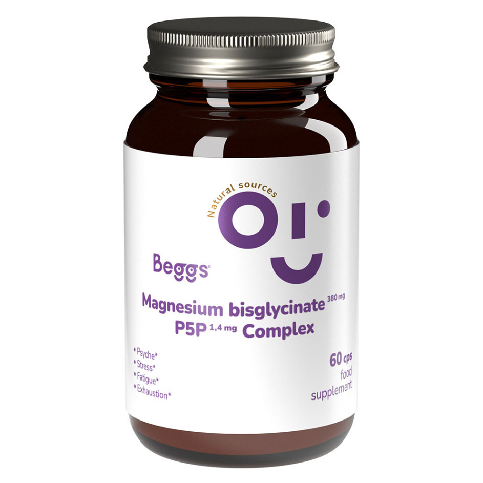 BEGGS Magnesium bisglycinate 380 mg  P5P complex 1,4 mg 60 kapsúl