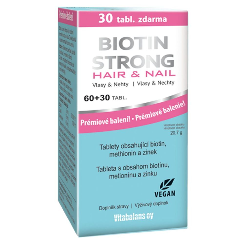 VITABALANS Biotin strong hair  nail 60 tabliet  30 tabliet ZADARMO