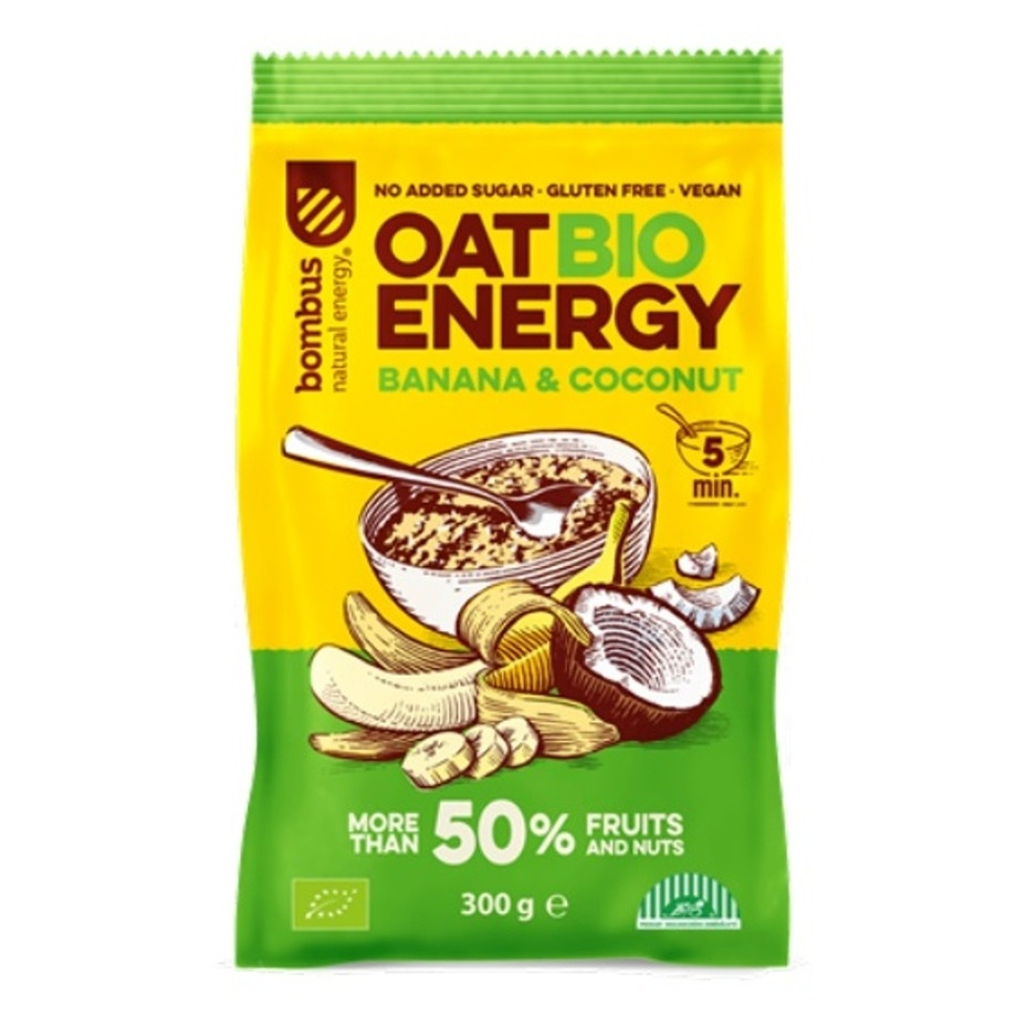 BOMBUS Oat energy banana  coconut ovsená kaša 65 g BIO
