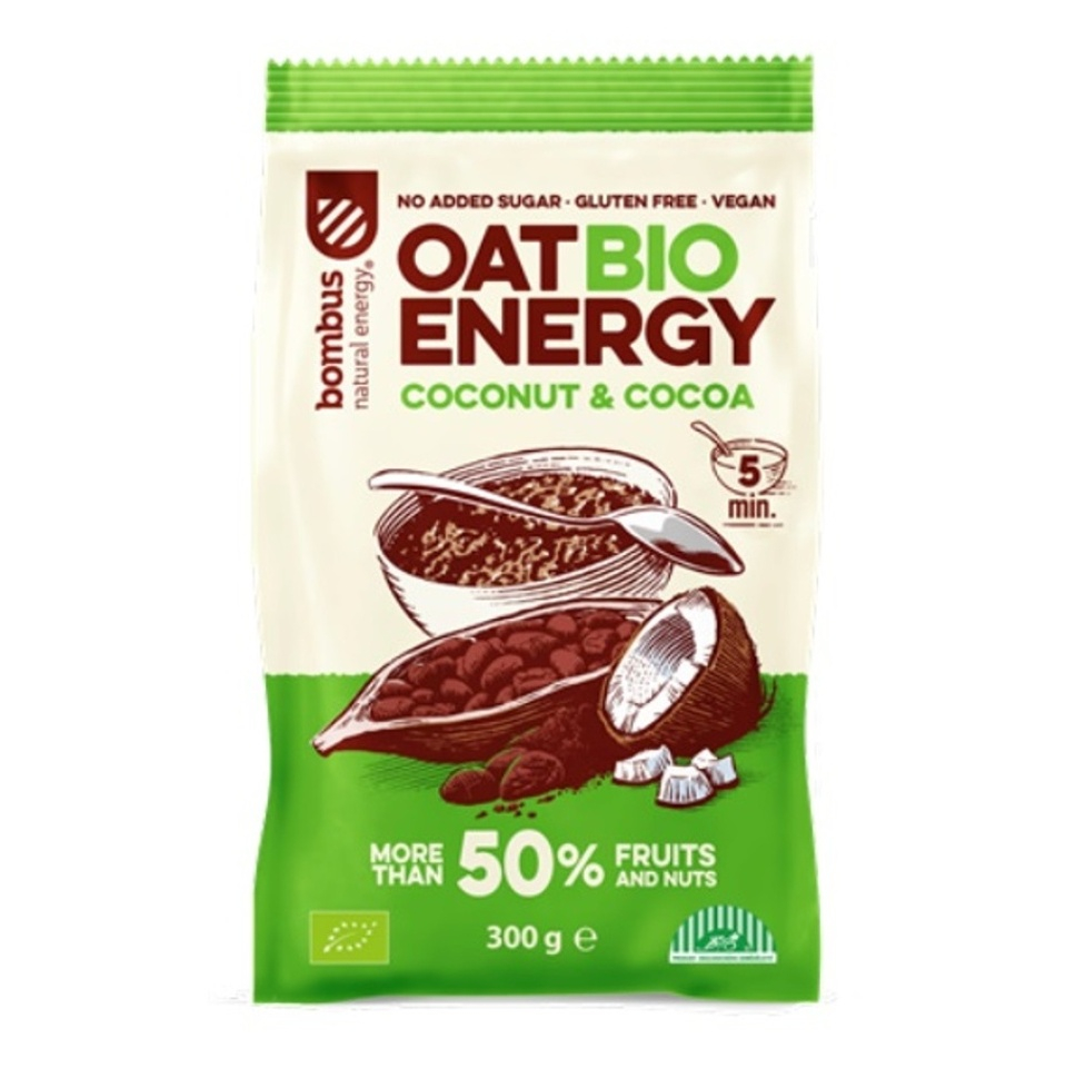 BOMBUS Oat energy coconut  cocoa ovsená kaša 65 g BIO