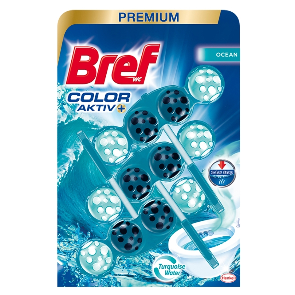 BREF Color Aktív Tuhý WC blok Eucalyptus 3 x 50 g
