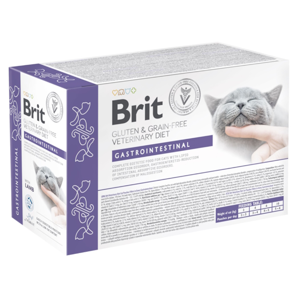 BRIT Veterinary Diet Cat Pouch fillets in Gravy Gastrointest 12 x 85 g
