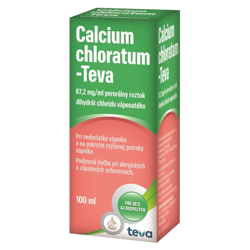 CALCIUM CHLORATUM - TEVA Perorálny roztok 100 ml