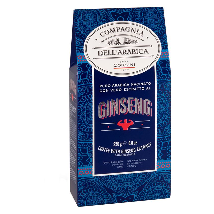 CORSINI Caffe Al Ginseng Moka káva mletá 250 g